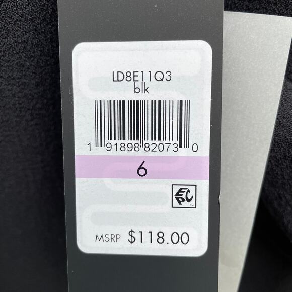 Karl Lagerfeld Dress NWT black Size 6 Midi Tulip Sleeve Classic Versatile - Picture 10 of 11